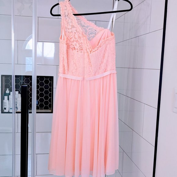 One Shoulder Lace Dress - Petal - David's Bridal - Picture 3 of 5